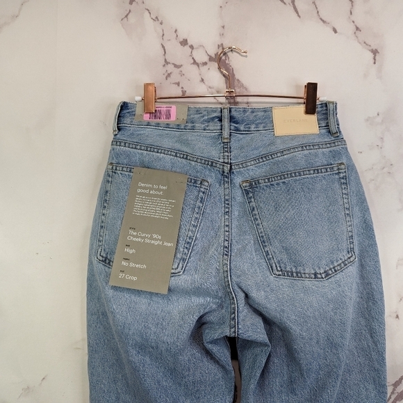 Everlane Jeans 29 Regular Button Fly 90s Cheeky Straight High Rise Light - Picture 6 of 12